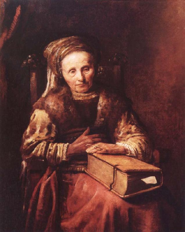Carel Van der Pluym Old woman with a book Sweden oil painting art